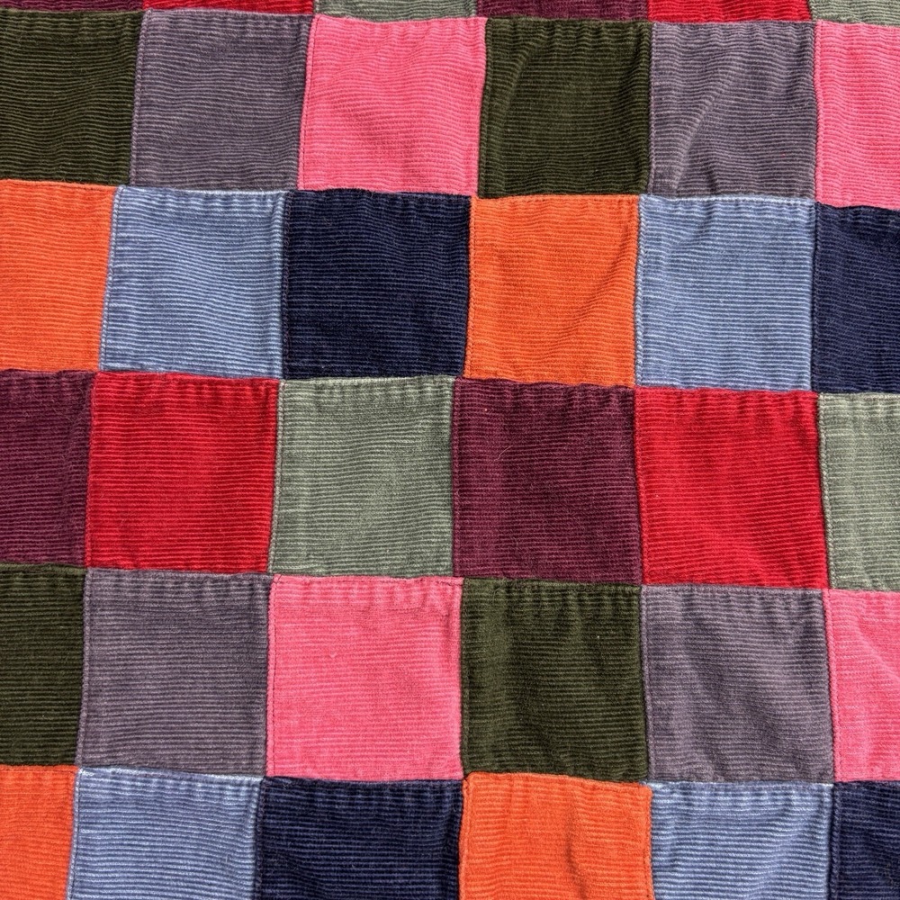 Vintage 90s Ralph Lauren Corduroy Patchwork Mini Skirt Women's Size 8 Colorful - Picture 4 of 9